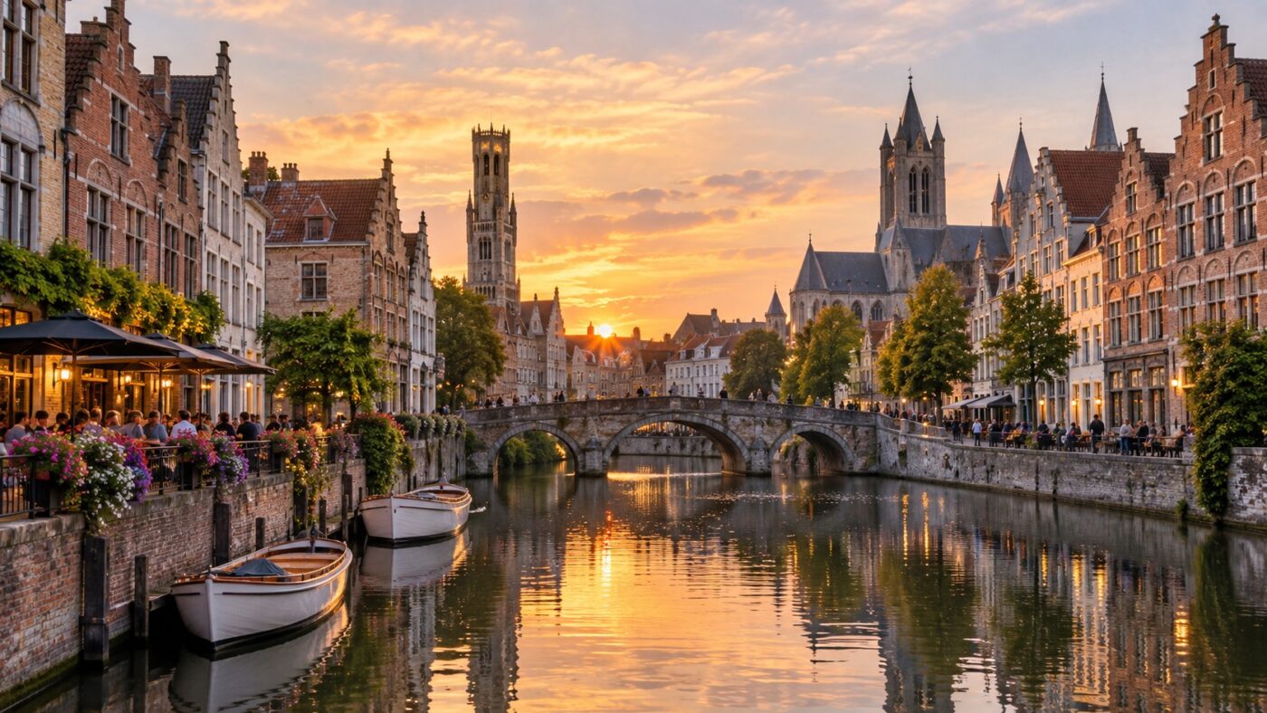 Brügge oder Gent: Belgien als Tagesausflug mit Kanälen und Abendgefühl wählen